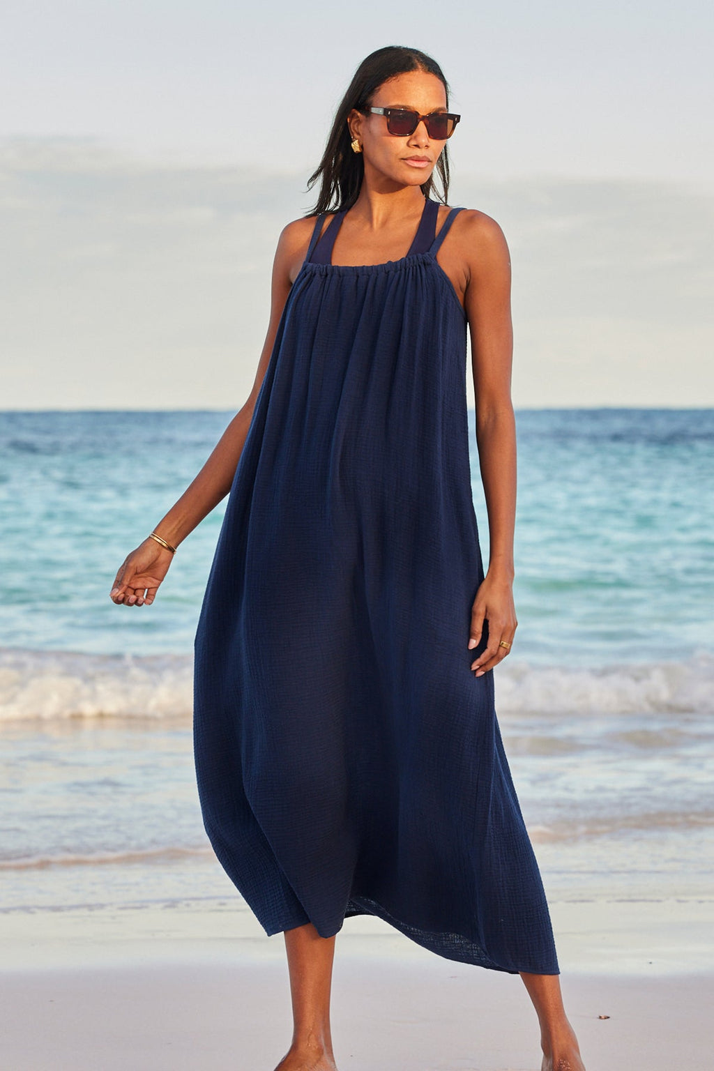Capri Scoop Back Cover-Up in Deep Navy - Main Image 2