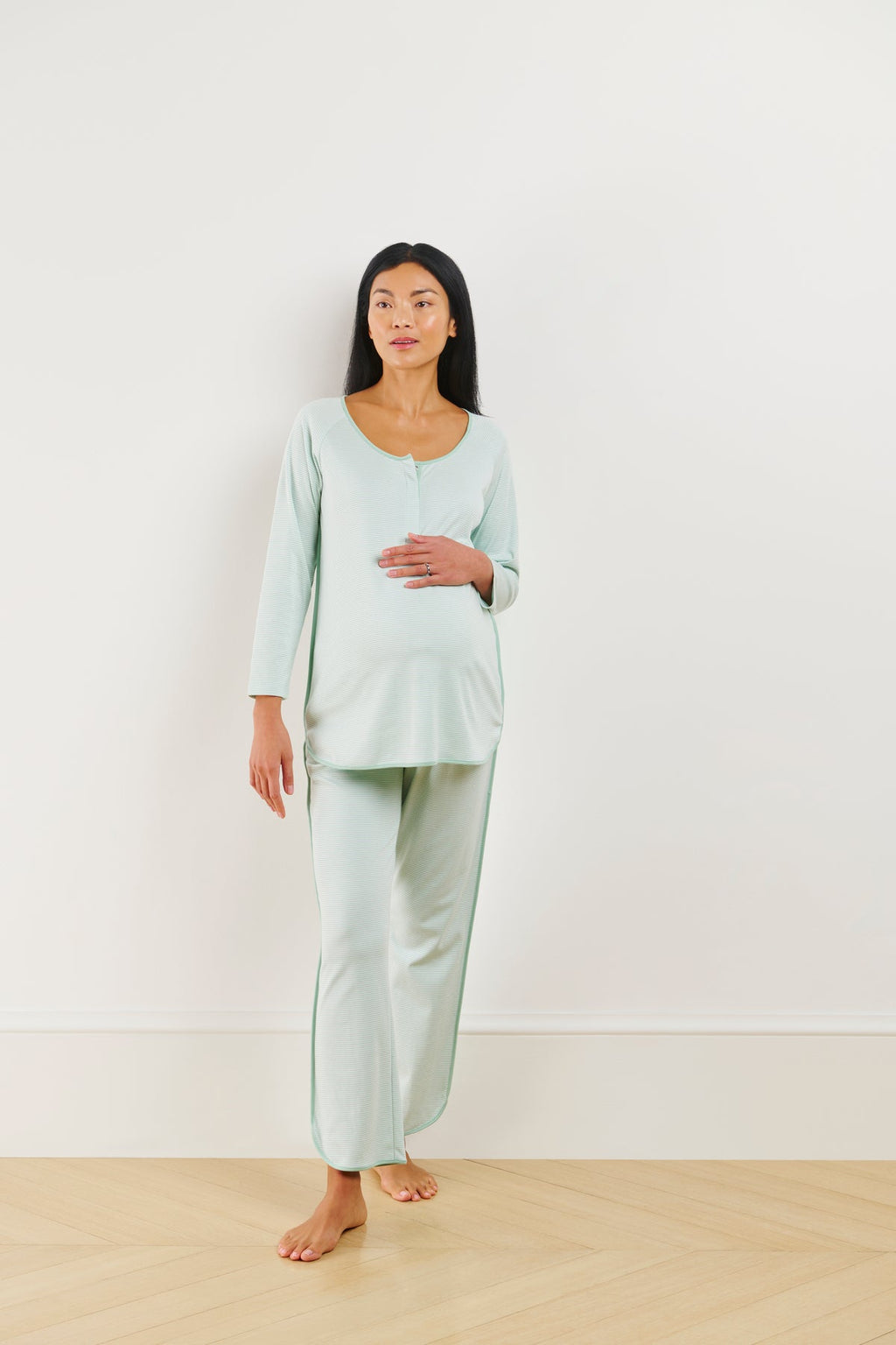 Pima Maternity Long-Long Set in Parisian Green - Main Image 2
