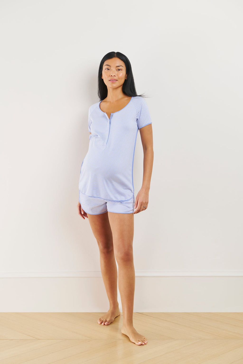 Pima Maternity Shorts Set in Hydrangea - Main Image 2