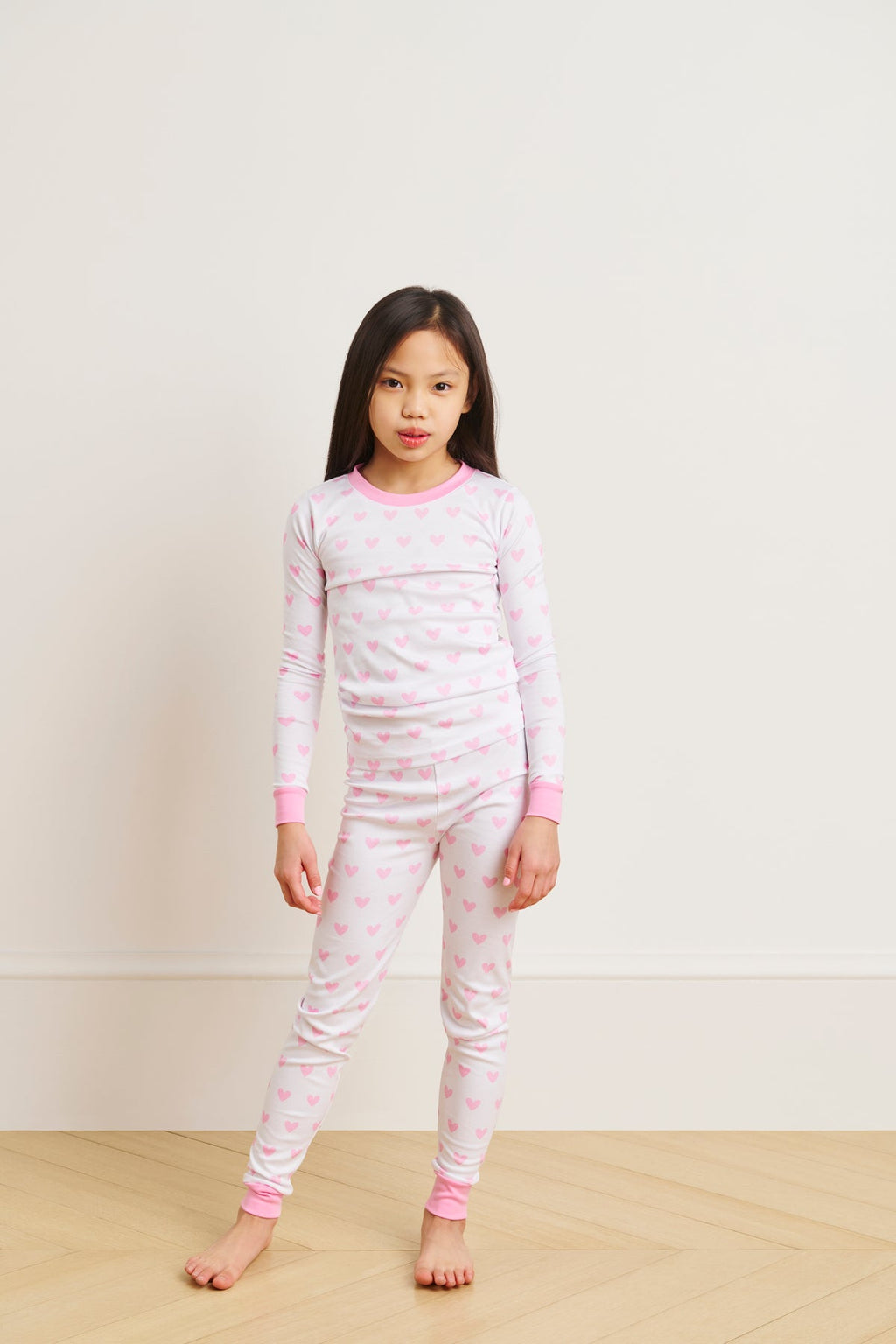 Kids Long-Long Set in Darling Pink Heart - Main Image 2
