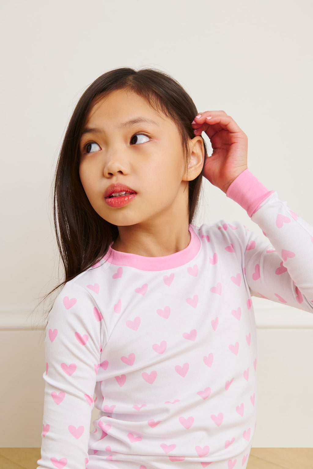 Kids Long-Long Set in Darling Pink Heart - Main Image 1