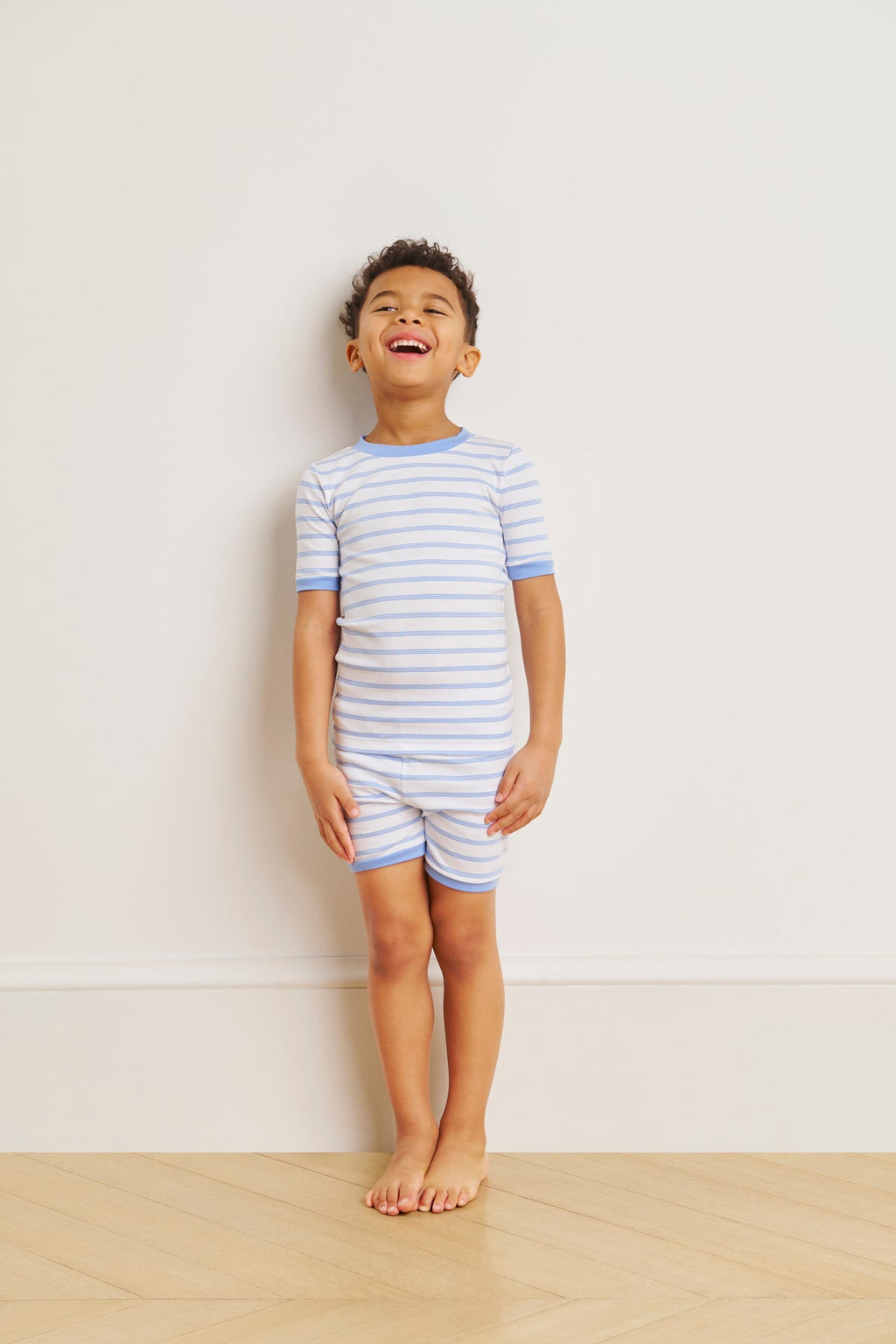 Kids Shorts Set in Baltic Blue Triple Stripe - Main Image 2