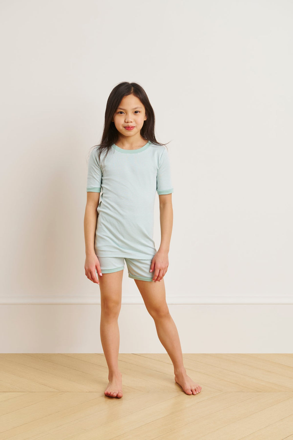 Kids Shorts Set in Parisian Green - Main Image 1