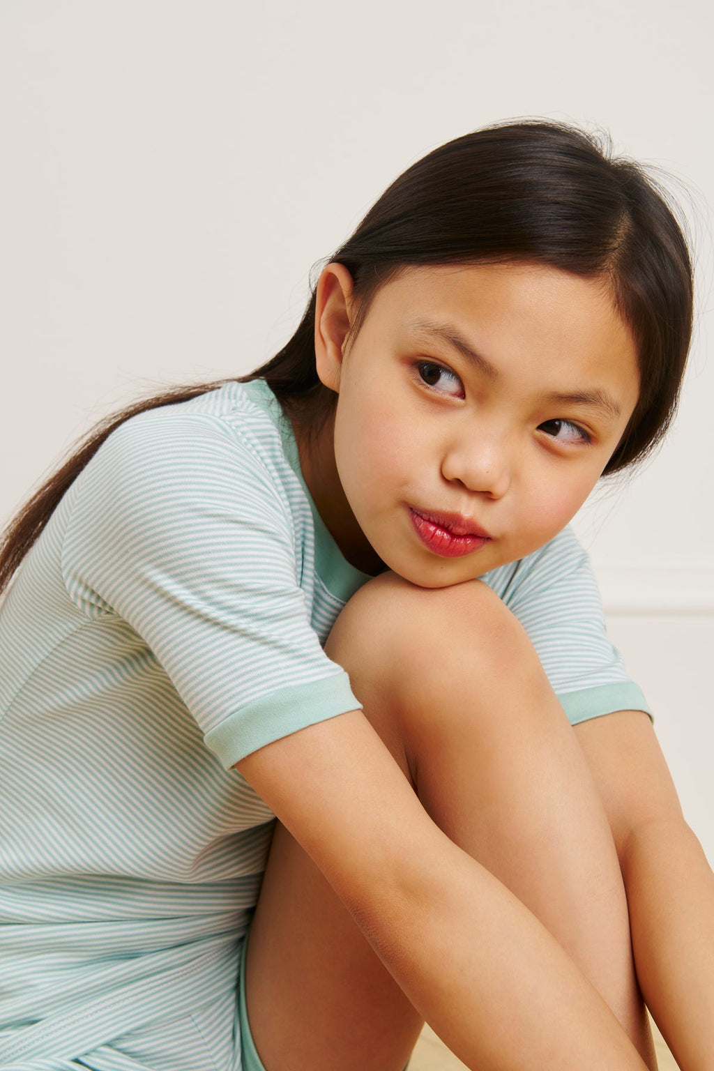 Kids Shorts Set in Parisian Green - Main Image 2