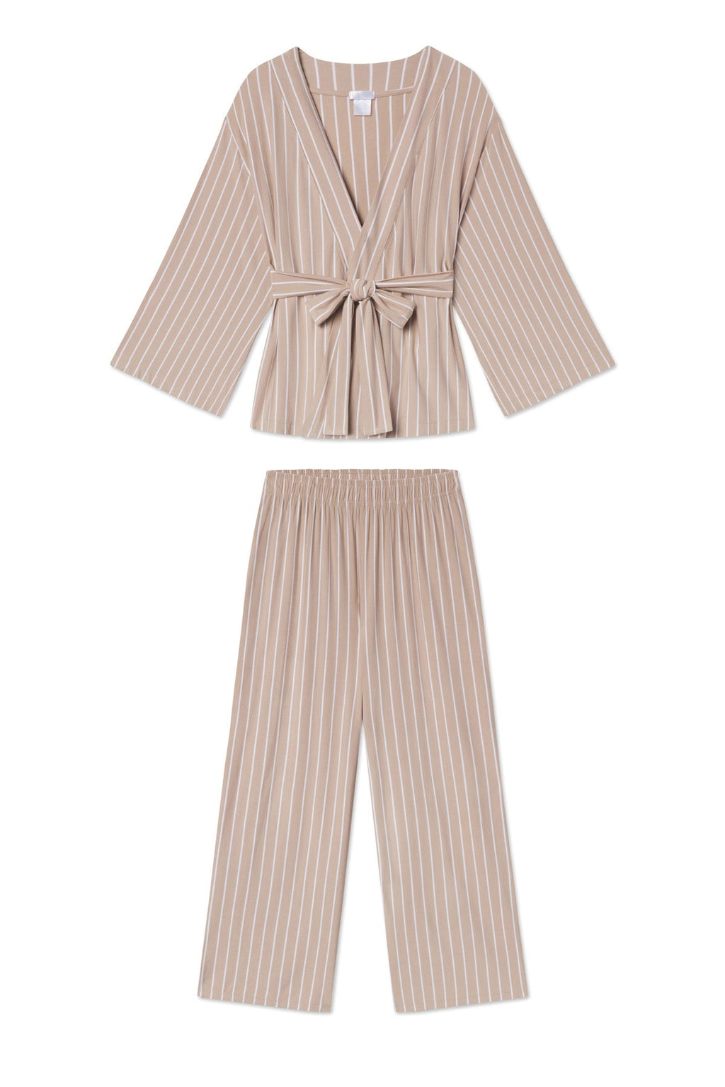 DreamModal Kimono Pajama Set in Driftwood Stripe - Featured Image 5