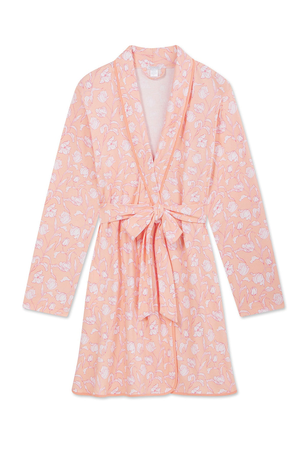 Pima Short Robe in Apricot Vine Floral - Featured Image 3
