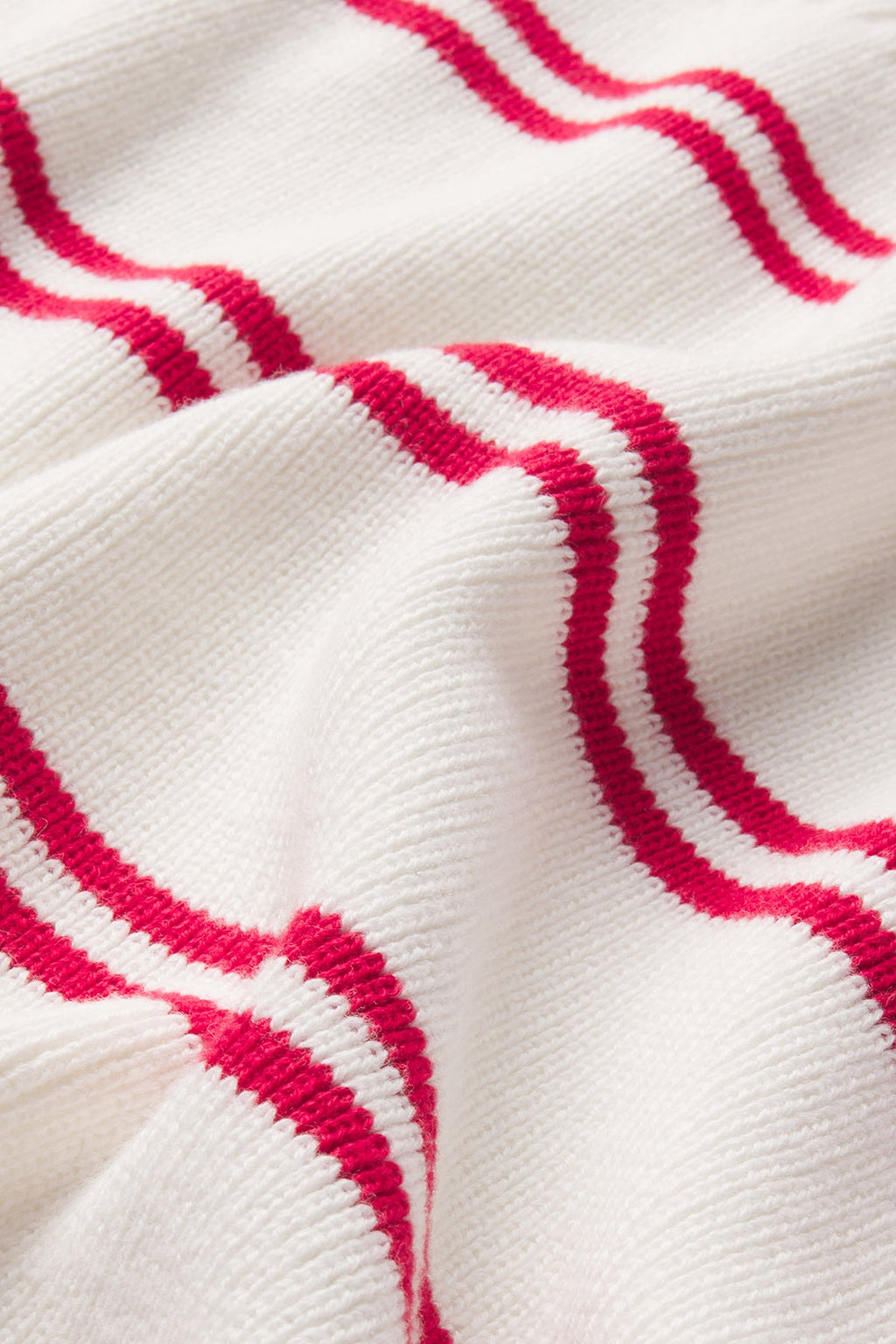 Nora Cotton Cardigan in Ivory Red Stripe - Main Image 4
