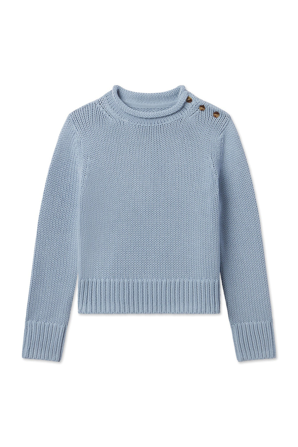 Jane Cotton Sweater in Dusty Blue - Featured Image 3