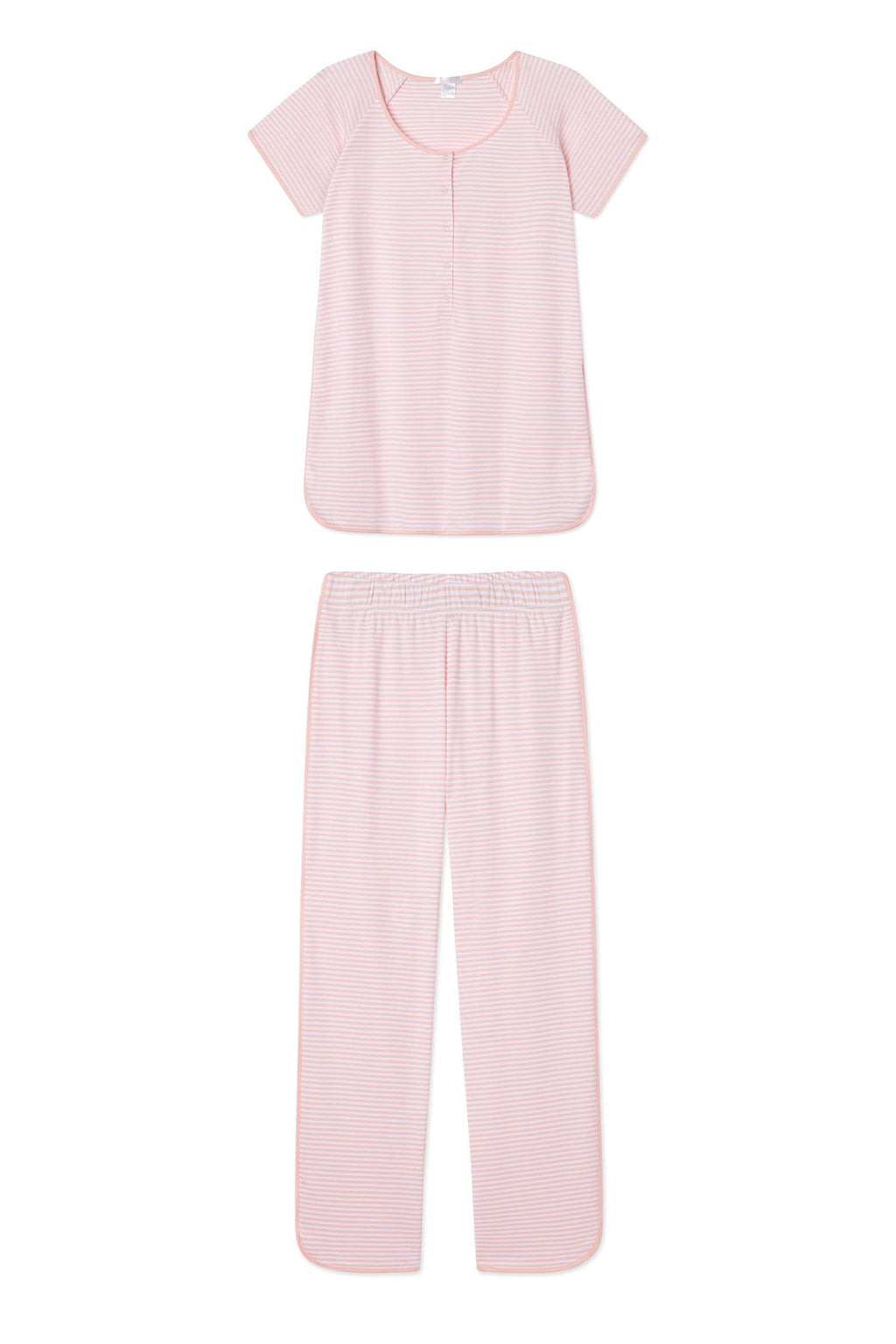 Pima Maternity Short-Long Set in English Rose Stripe - Featured Image 4