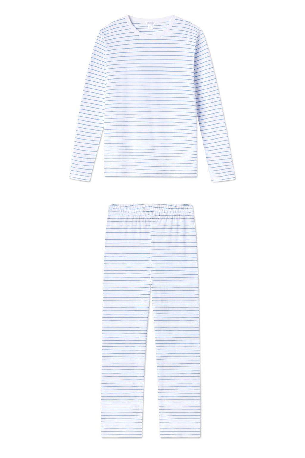Pima Crew Long-Long Set in Baltic Blue - Featured Image 4