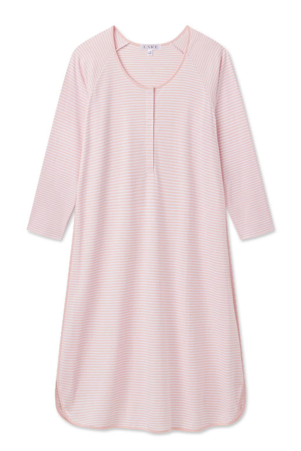 Pima Maternity Long Sleeve Nightgown in English Rose Stripe - Featured Image 4