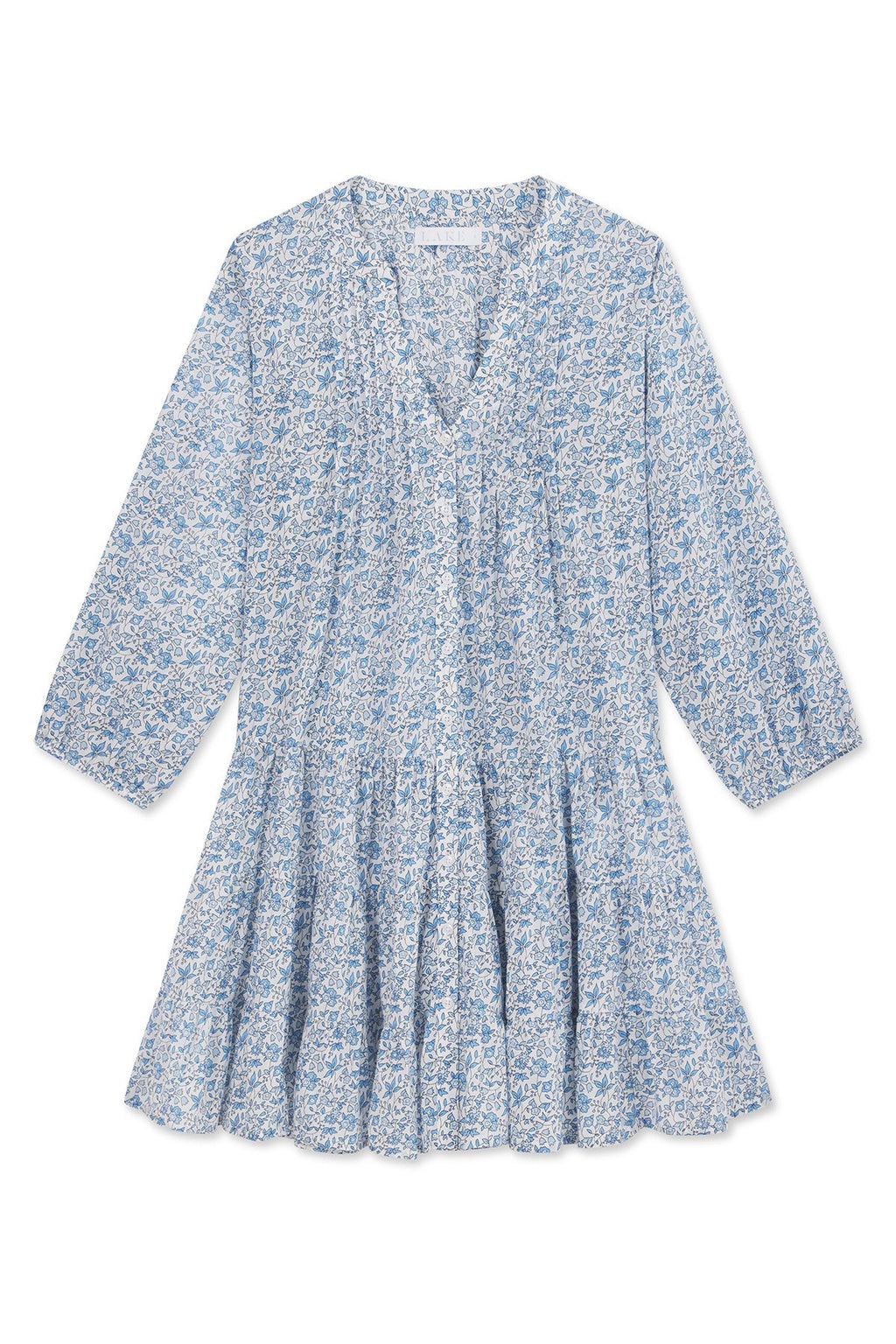 Eloise Tiered Dress in Delft Blue Garden Floral - Featured Image 6