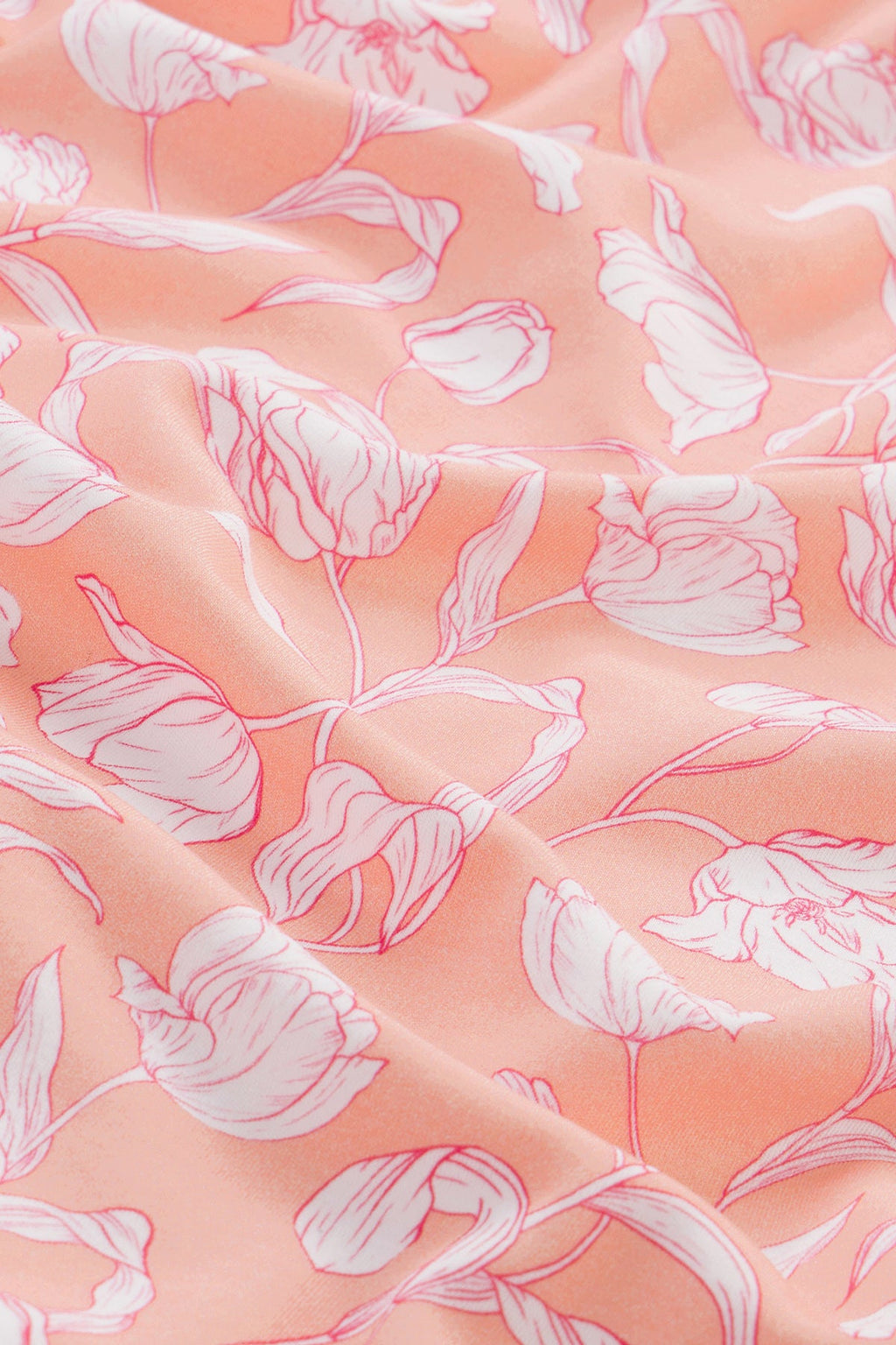Pima Short Robe in Apricot Vine Floral - Main Image 3