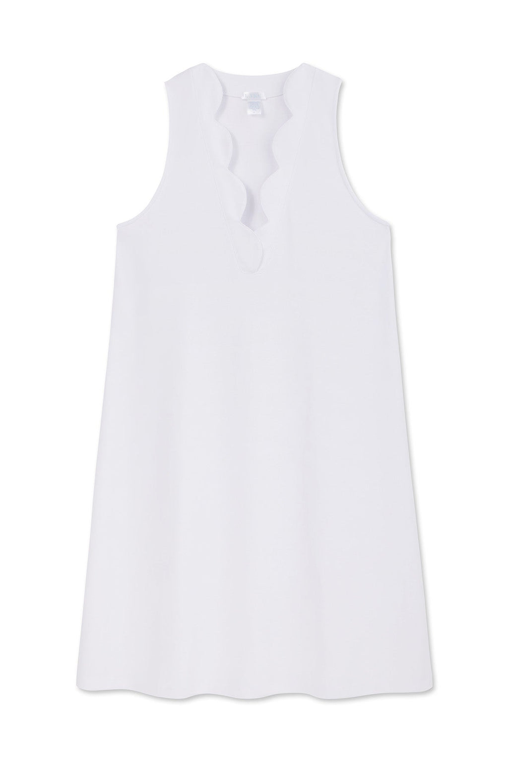 Pima Scallop Tank Gown in White - Featured Image 5