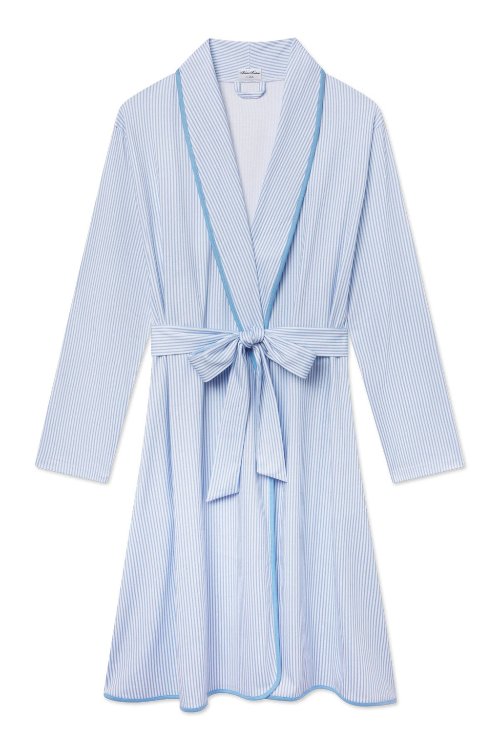 Pima Robe in Classic Blue Oxford Print - Featured Image 4