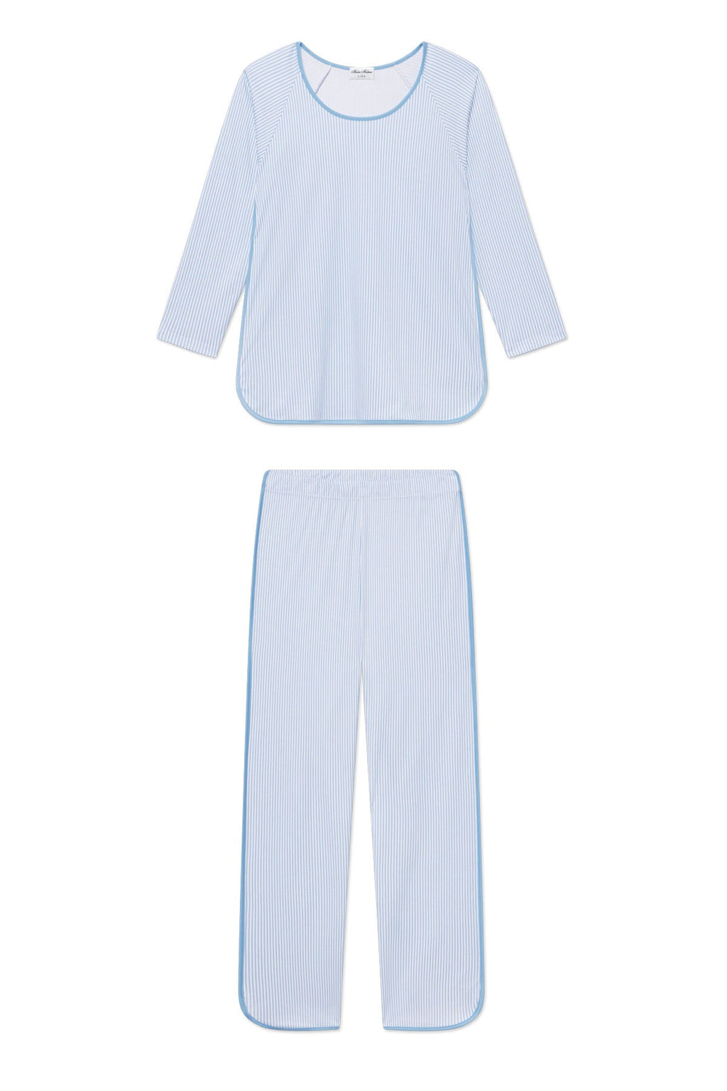 Pima Long-Long Set in Classic Blue Oxford Print - Featured Image 5