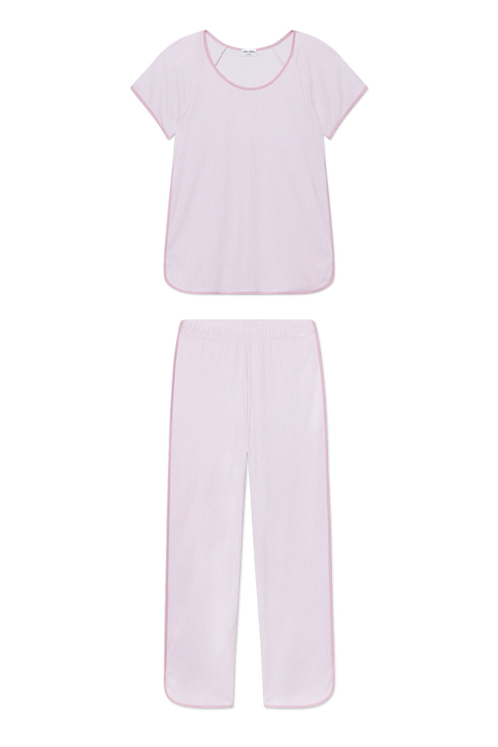 Pima Short-Long Set in Classic Pink Oxford Print - Featured Image 4