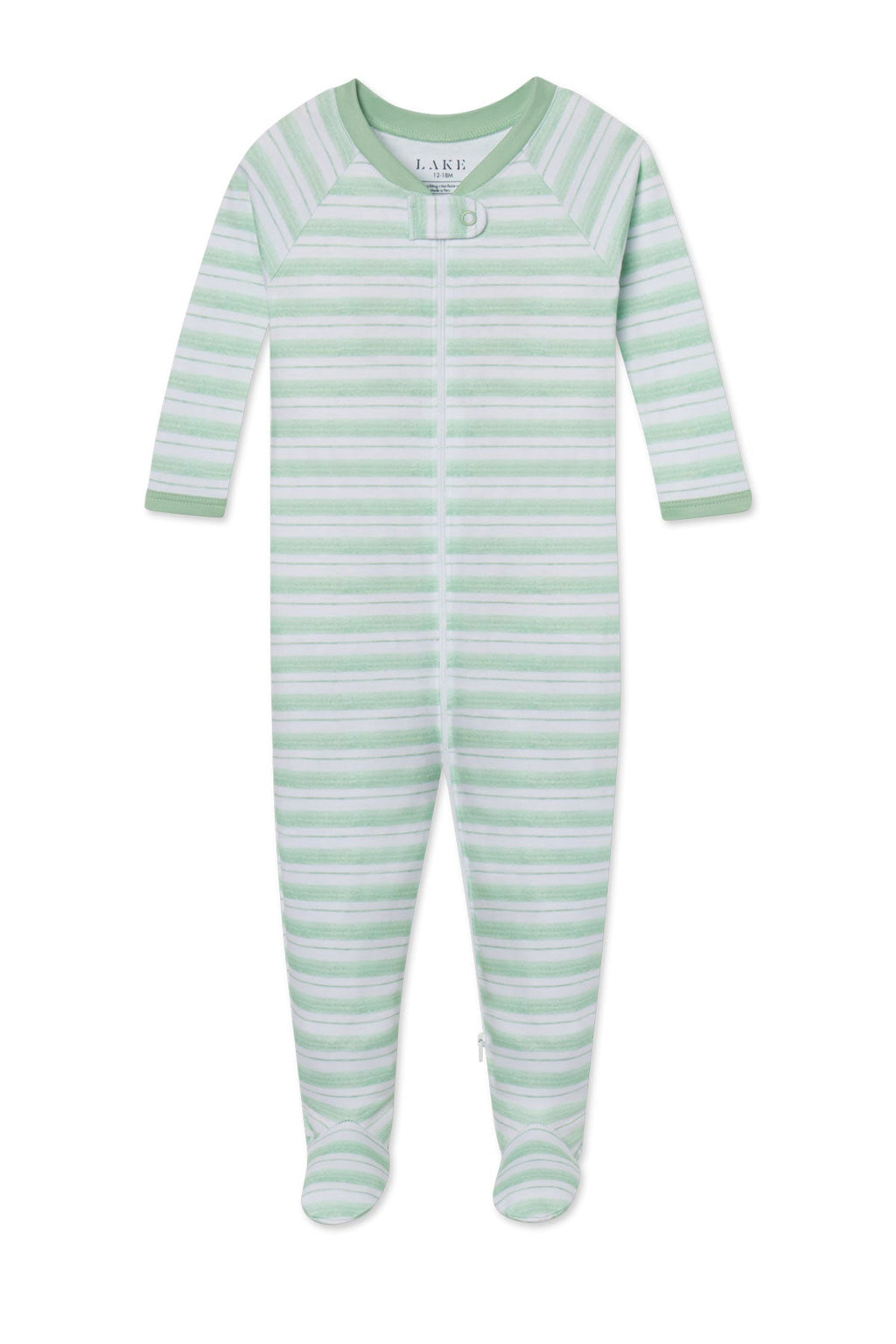 Baby Sleeper in Parisian Green Picnic Stripe - Featured Image 0