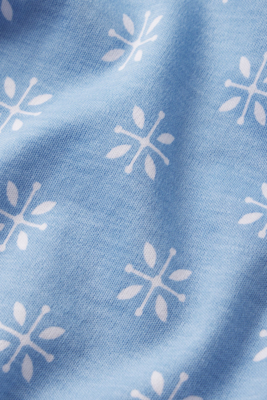 Pima Crew Short-Long Set in Serene Blue Moroccan Blockprint - Main Image 4