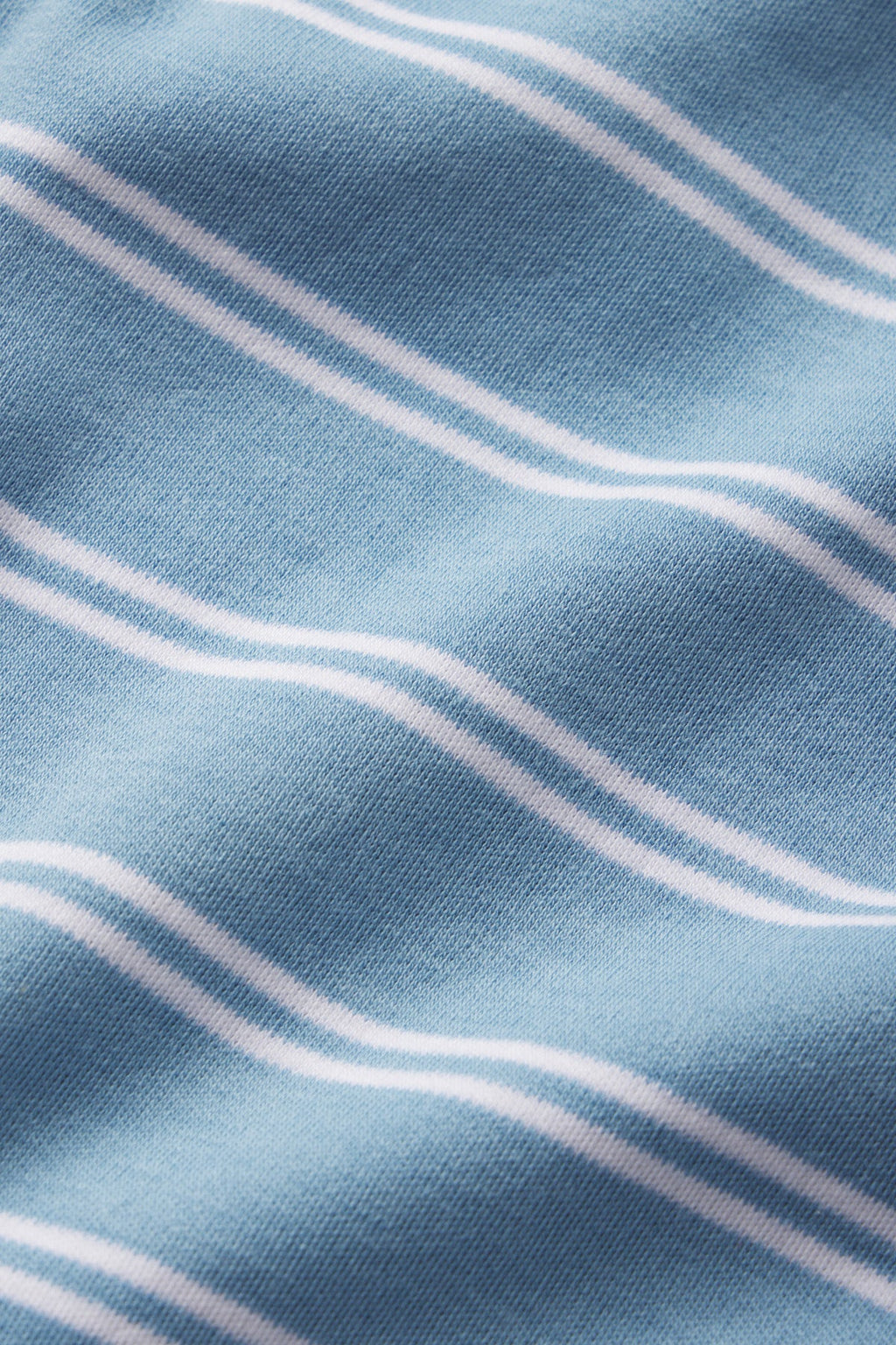 Pima Crew Long-Long Set in Serene Blue Tidal Stripe - Main Image 4