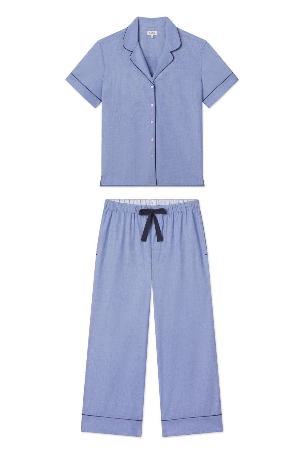 Poplin Chloe Pajama Set in Oxford Blue - Featured Image 4