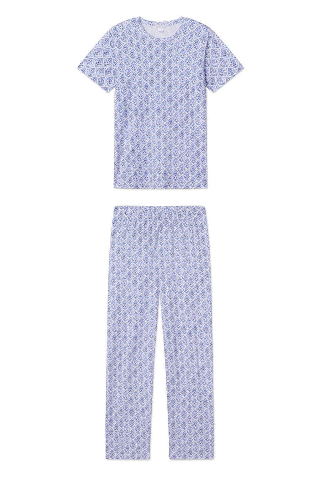 Pima Crew Short-Long Set in French Navy Medallions - Featured Image 5