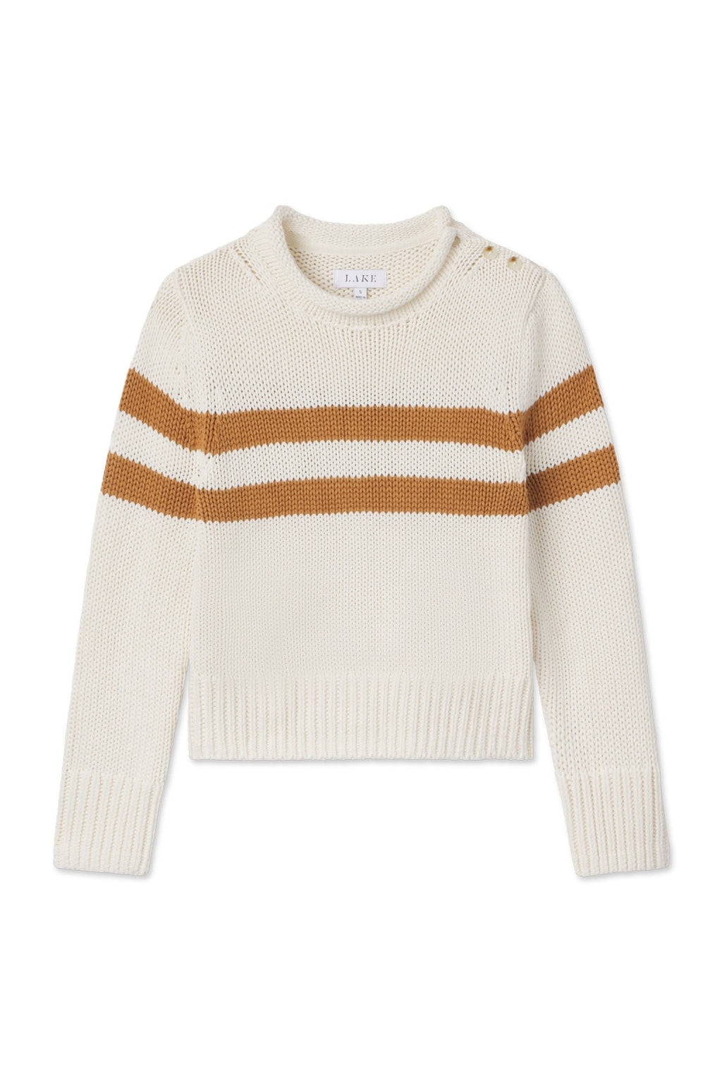 Jane Cotton Sweater in Cognac Double Stripe - Featured Image 5