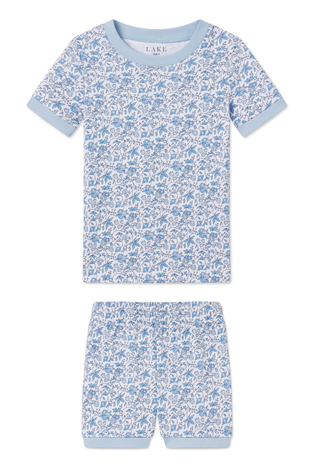 Kids Shorts Set in Delft Blue Garden Floral - Featured Image 4
