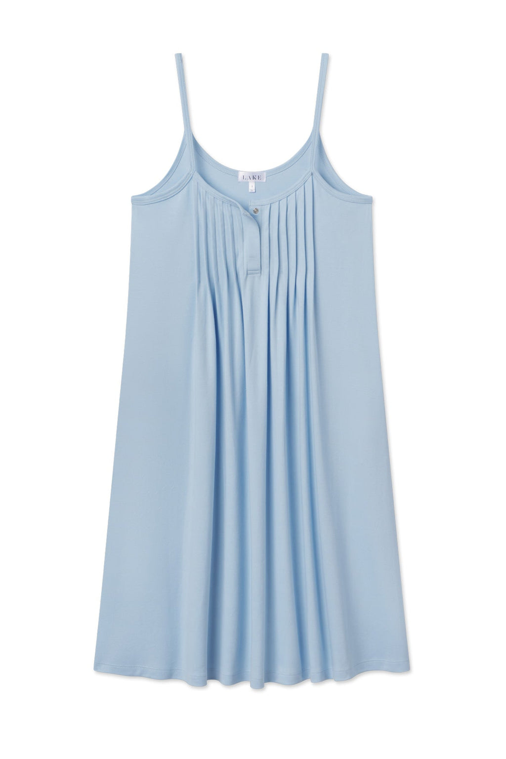Maternity Pima Pleat Neck Nightgown in French Blue - Featured Image 3