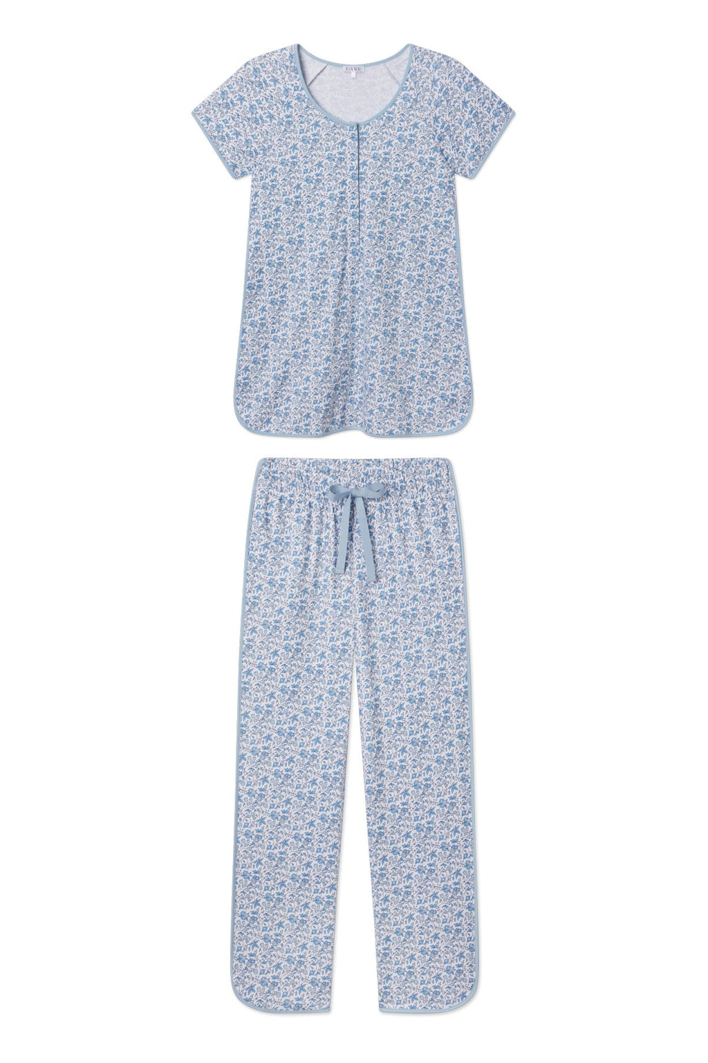 Pima Maternity Short-Long Set in Delft Blue Garden Floral - Featured Image 4
