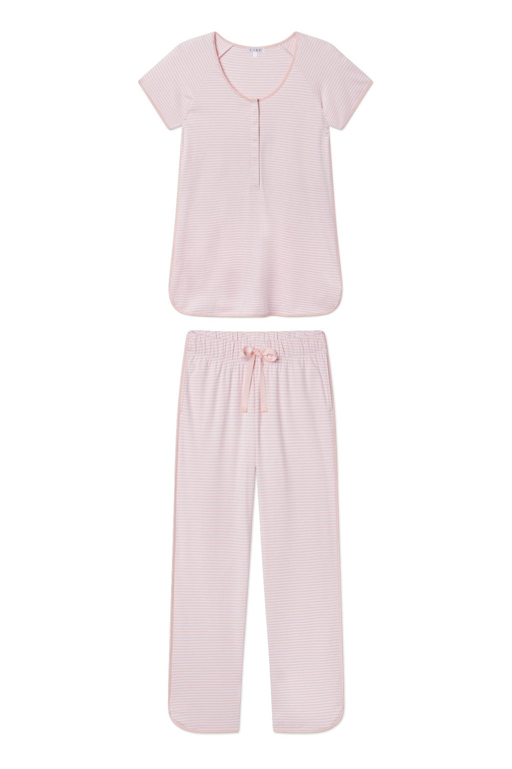 Pima Maternity Short-Long Set in English Rose Stripe - Featured Image 4