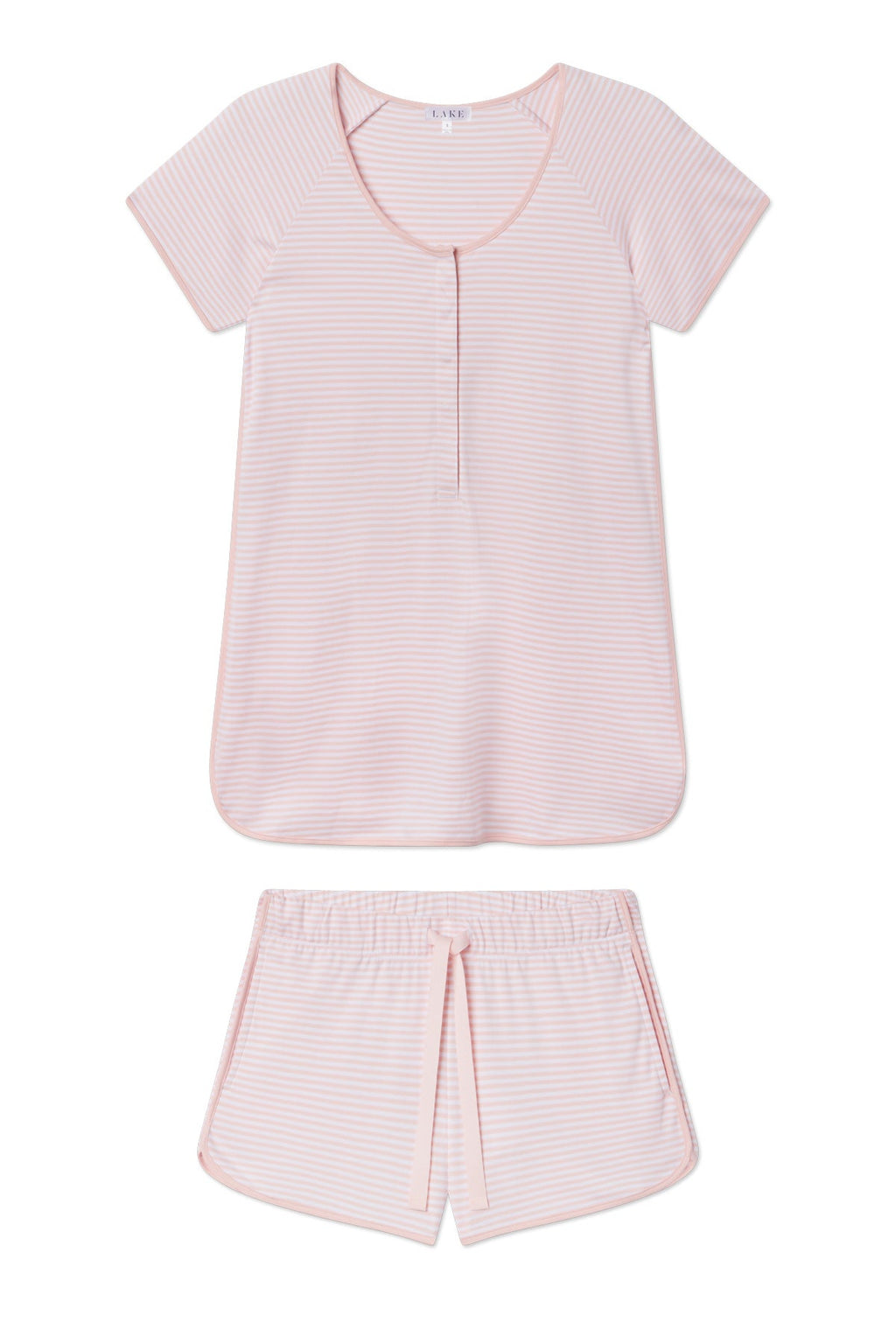 Pima Maternity Shorts Set in English Rose Stripe - Featured Image 4