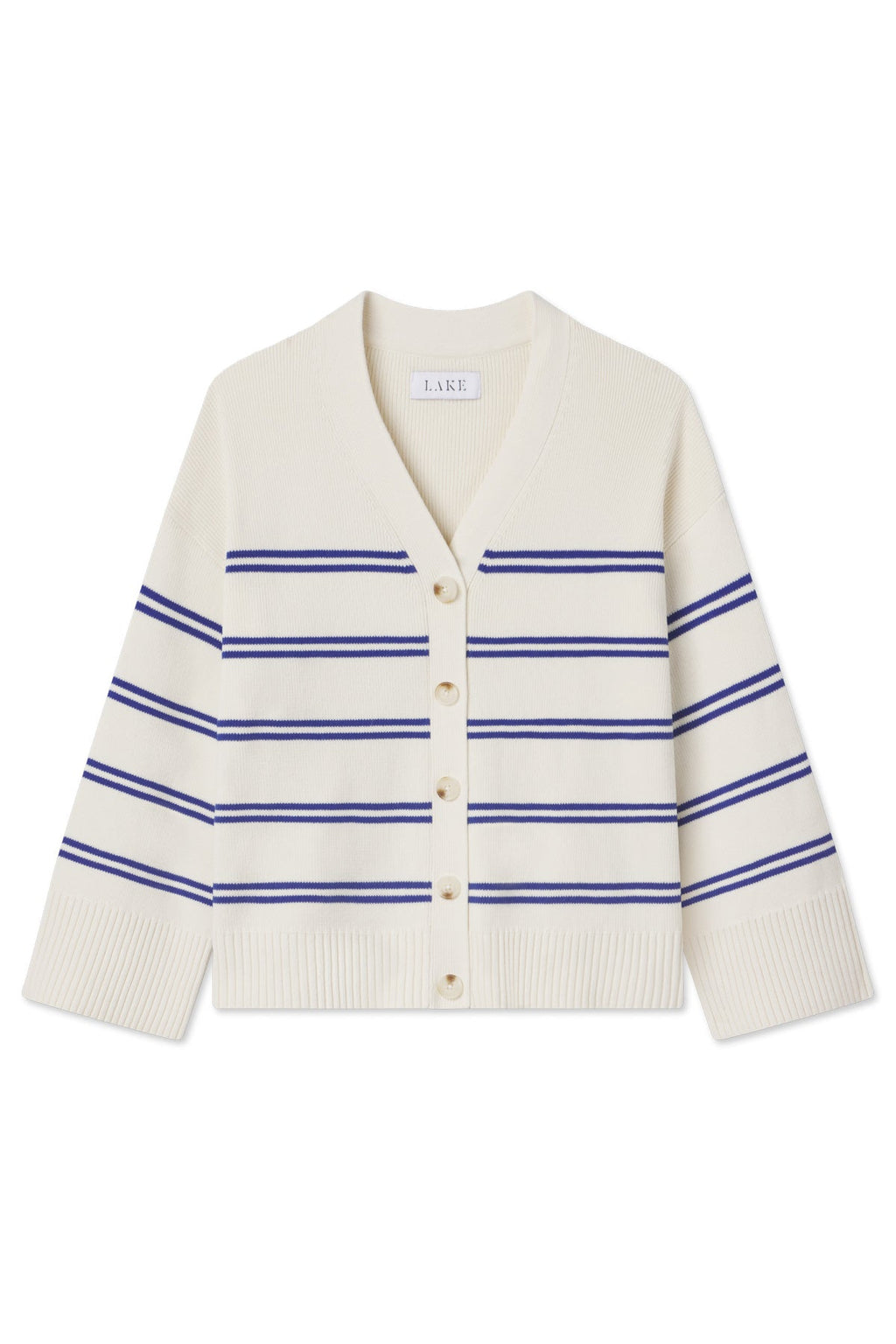 Nora Cardigan in Ivory Caspian Stripe - Featured Image 5
