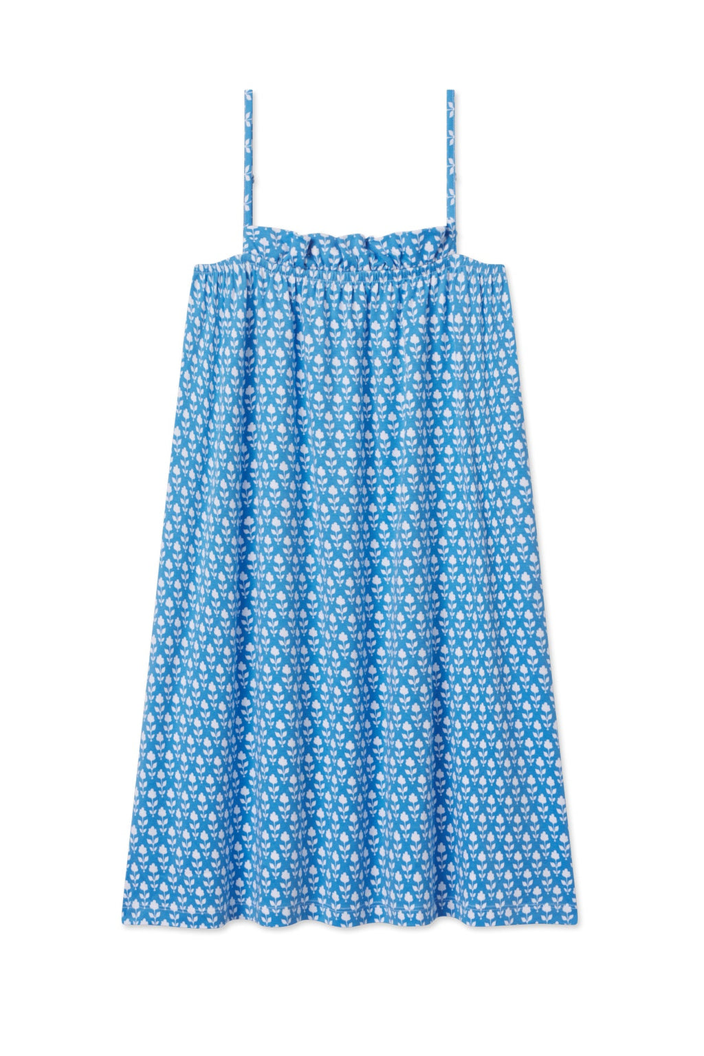 Pima Ruffle Nightgown in Delphinium Inverse Bloom - Featured Image 5