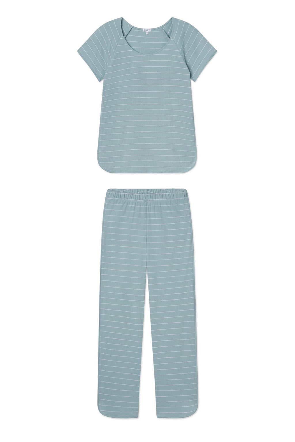 Pima Short-Long Set in Stone Blue Boating Stripe - Featured Image 3