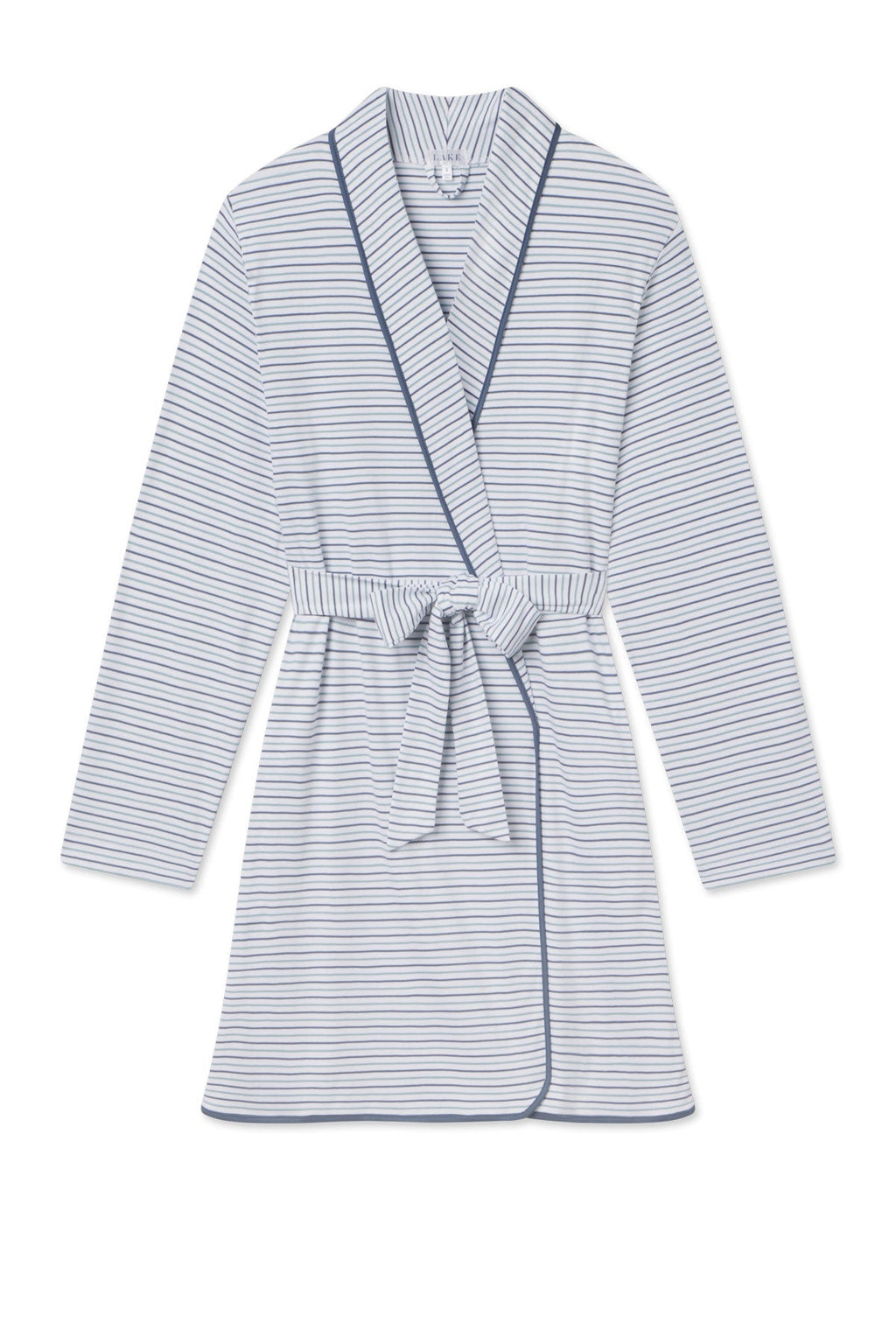 Pima Short Robe in Sea Depth Multi Stripe - Featured Image 3