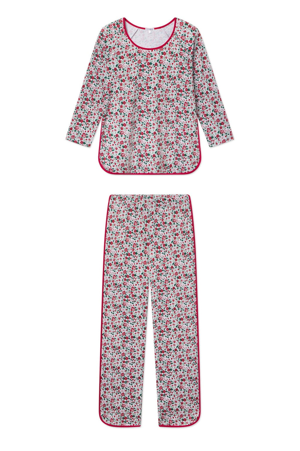 Pima Long-Long Set in Classic Red Elizabeth Floral - Featured Image 5