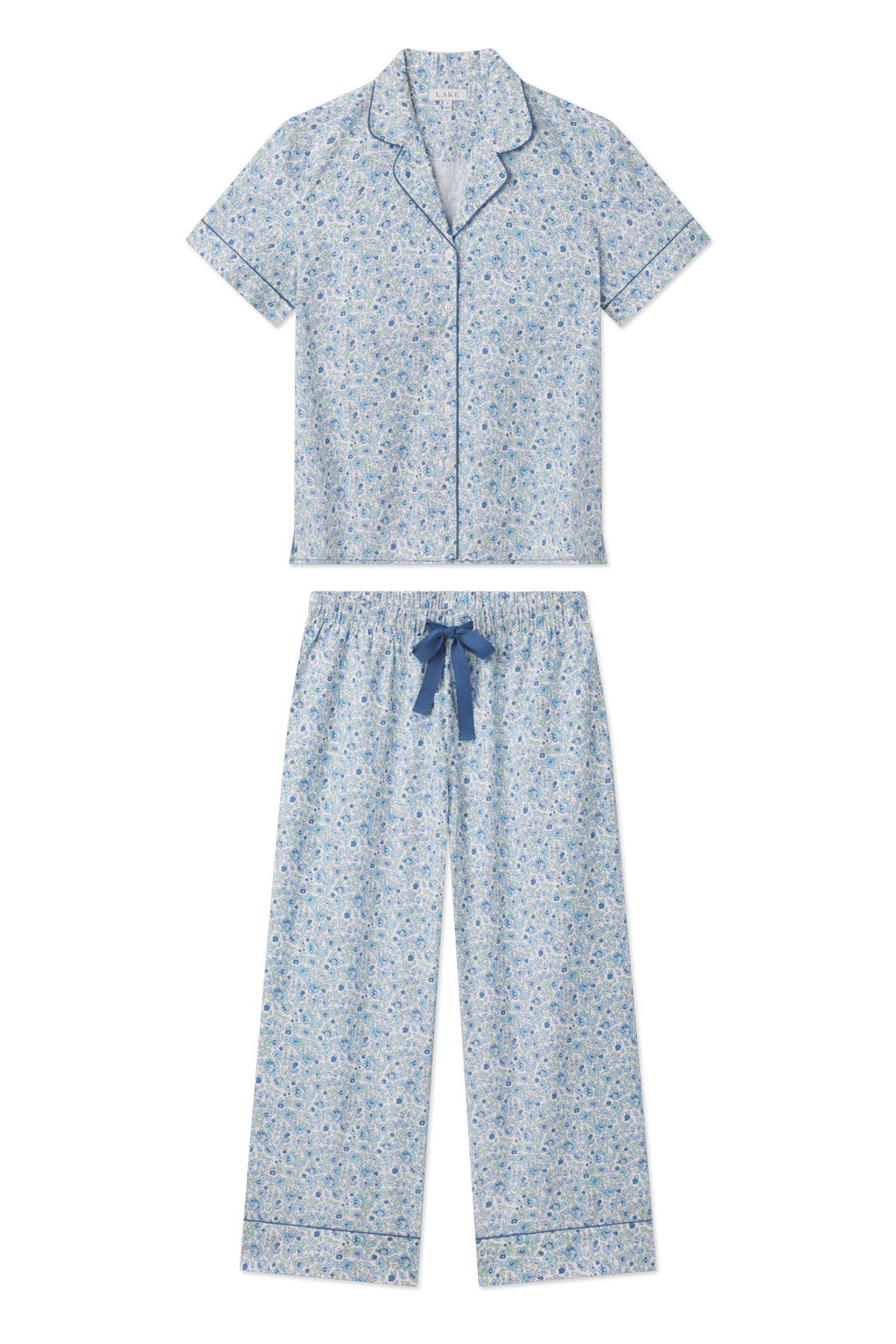Poplin Chloe Pajama Set in Morning Blue Elizabeth Floral - Featured Image 5