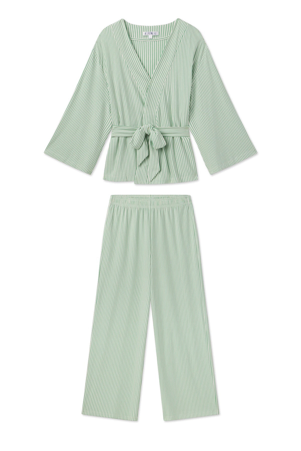 DreamModal Kimono Pajama Set in Clover Leaf Pencil Stripe - Featured Image 5