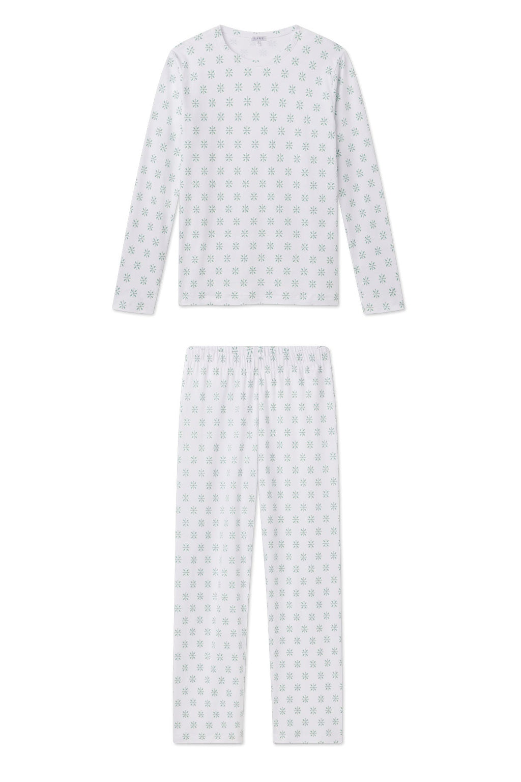 Pima Crew Long-Long Set in Boxwood Moroccan Blockprint - Featured Image 4