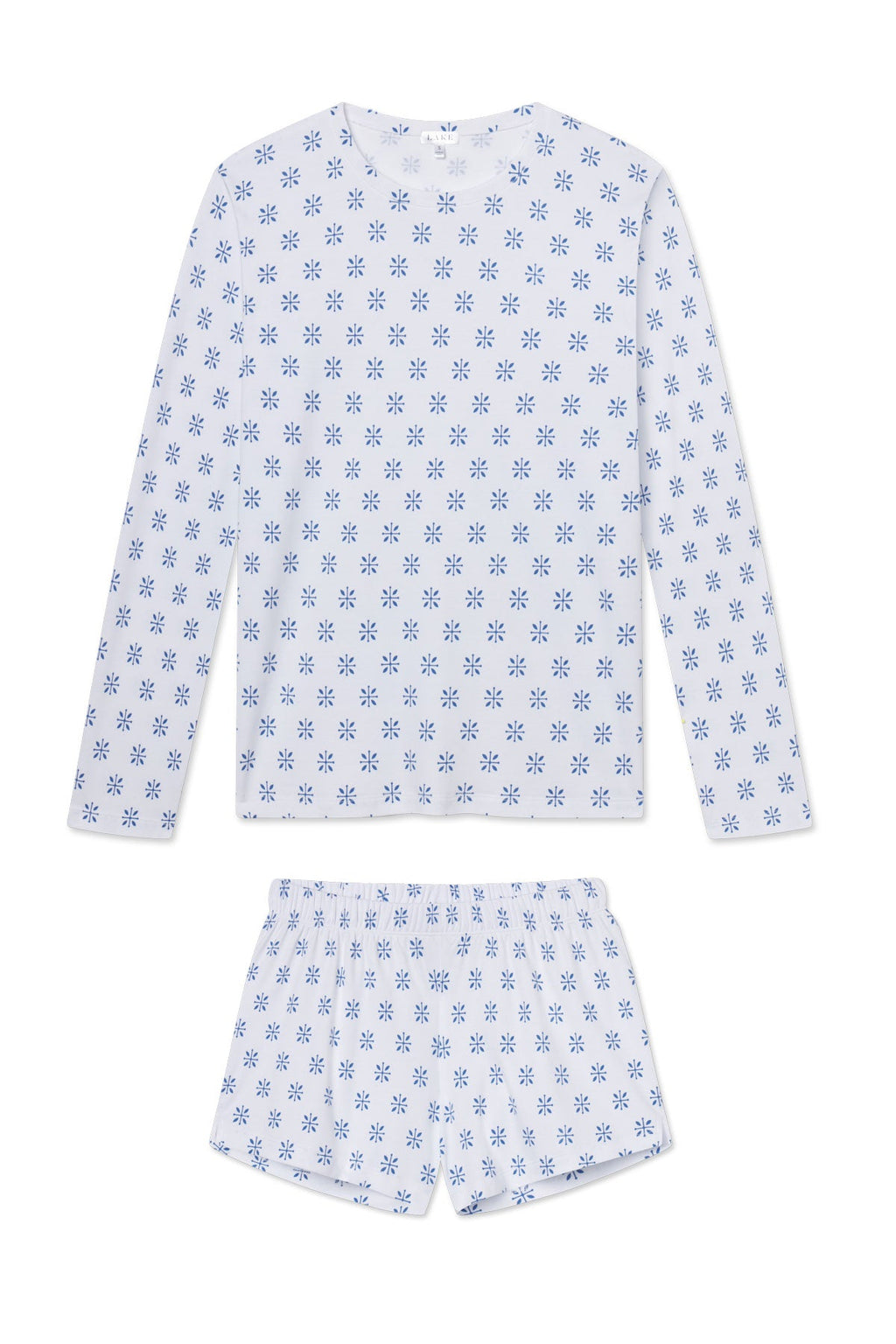 Pima Crew Long-Short Set in Seaport Moroccan Blockprint - Featured Image 4