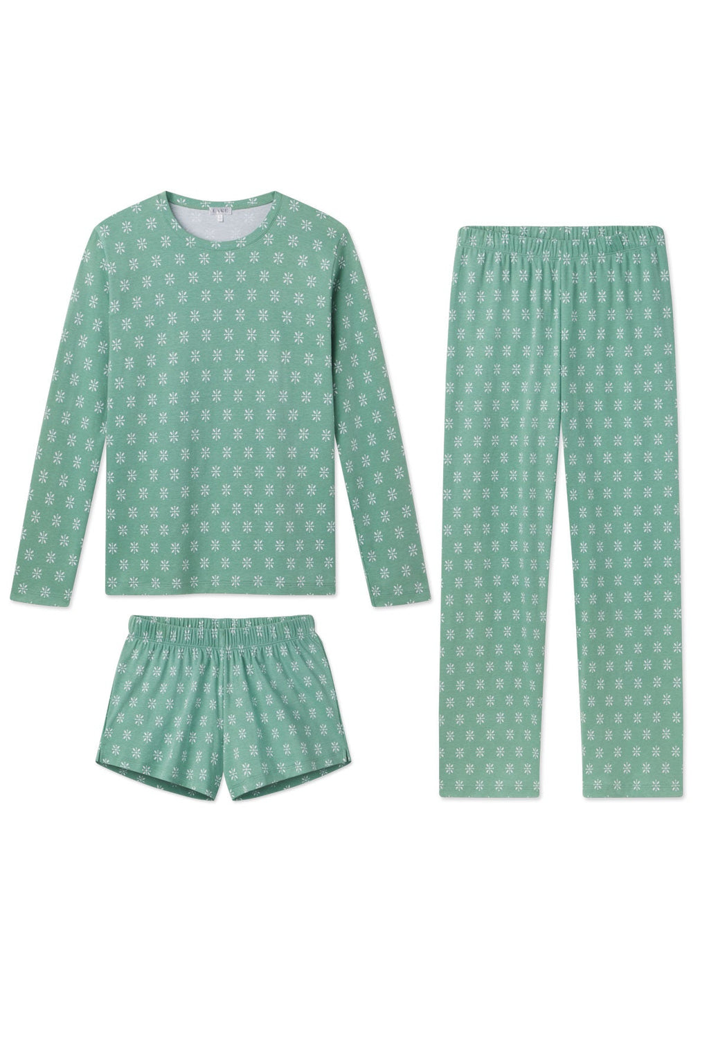 Pima Crew Long Sleeve Bundle in Boxwood Moroccan Blockprint - Featured Image 5