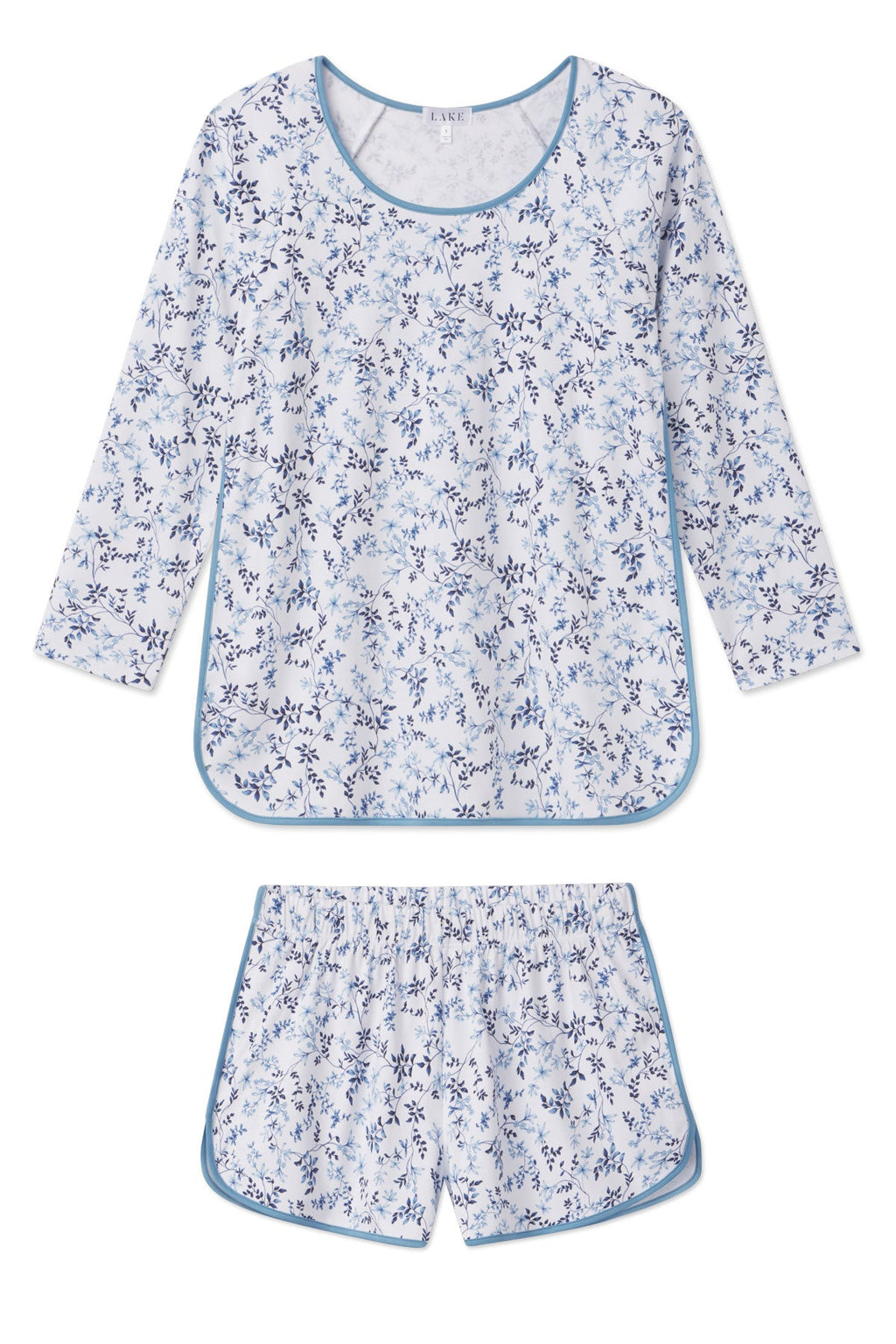 Pima Long-Short Set in Serene Blue Botanical Vines - Featured Image 4
