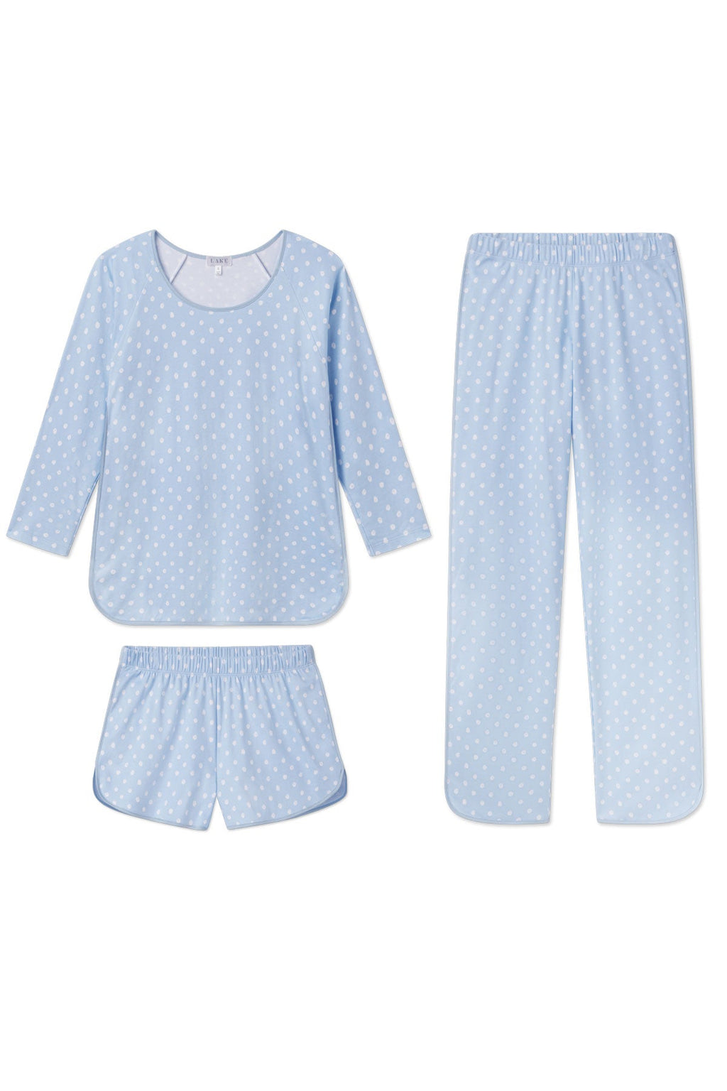 Pima Long Sleeve Bundle in French Blue Brushed Dot - Featured Image 5