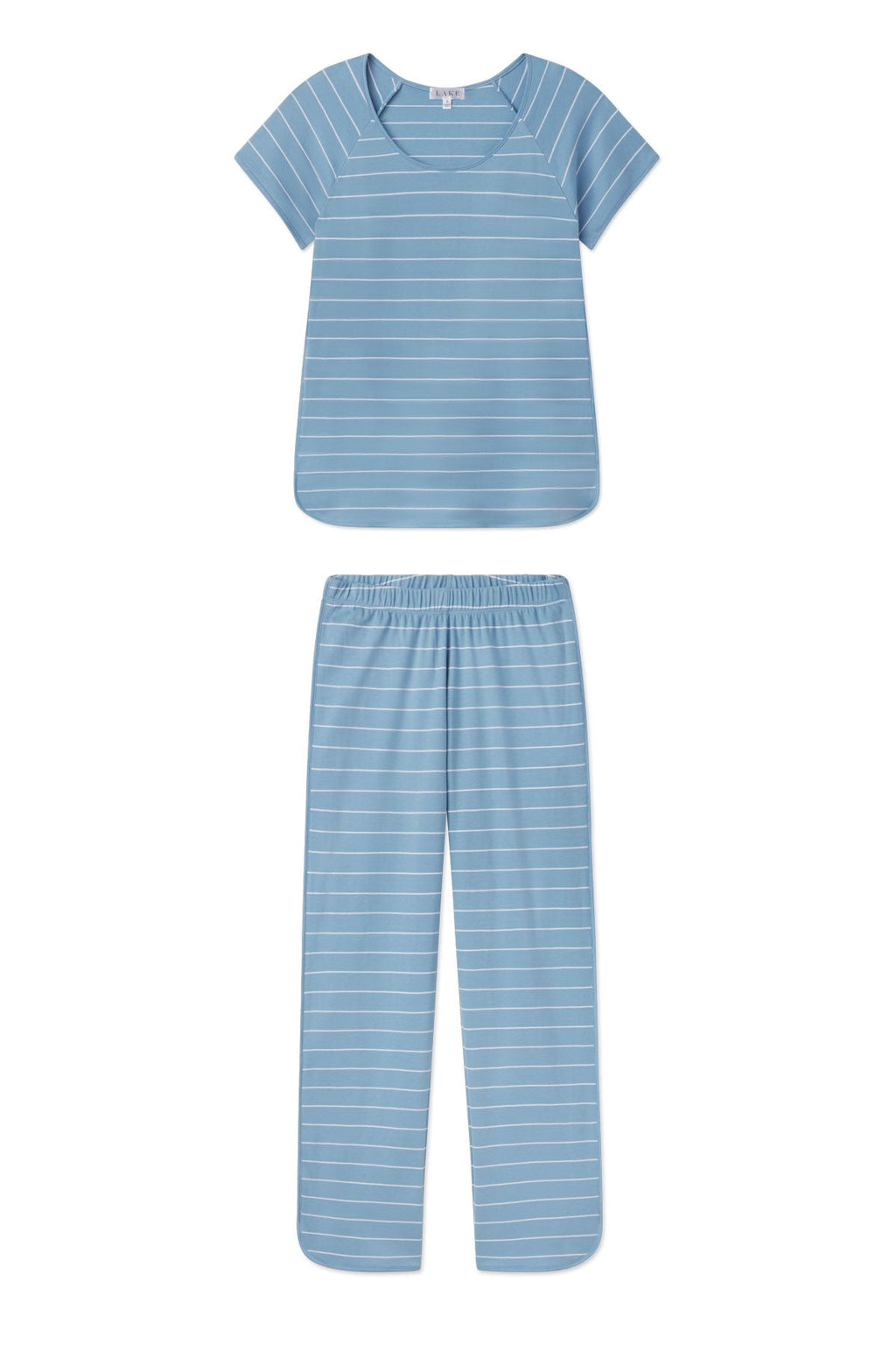 Pima Short-Long Set in Serene Blue Boating Stripe - Featured Image 3