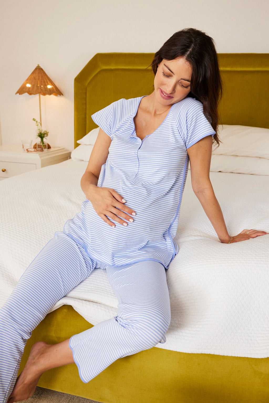 Pima Maternity Short-Long Set in Hydrangea - Main Image 2
