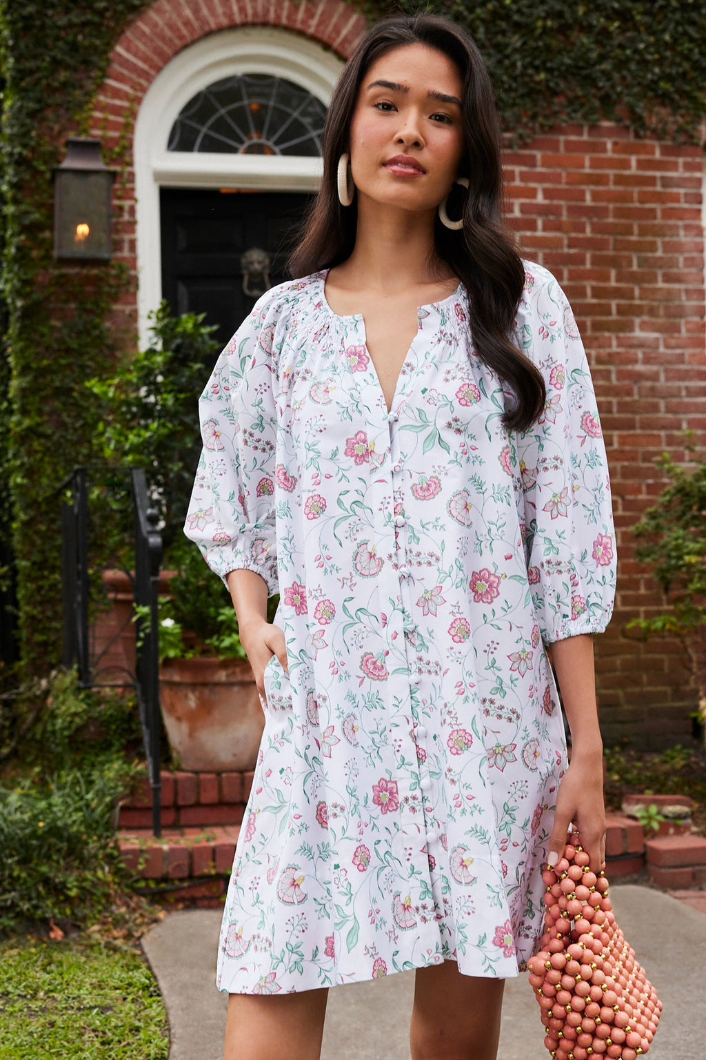 Hammock Shirt Dress in Garden Vines - Main Image 1