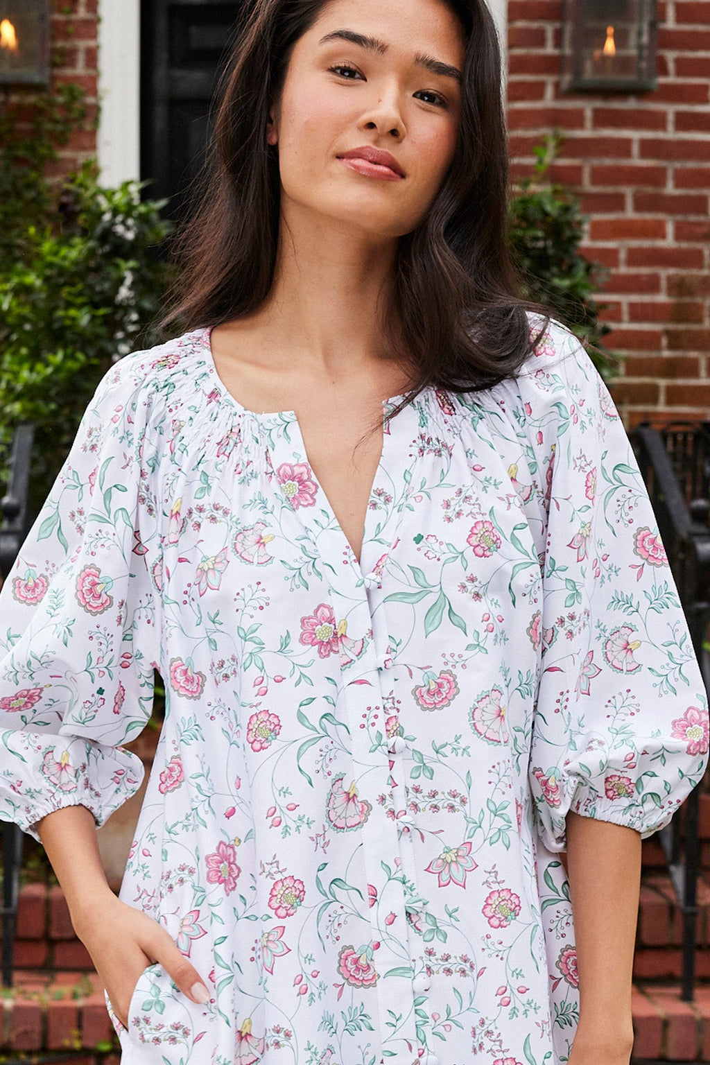 Hammock Shirt Dress in Garden Vines - Main Image 3
