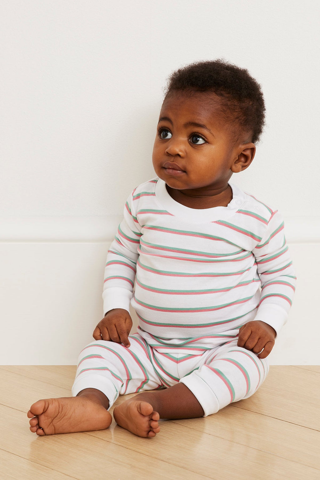 Baby Long-Long Set in Petunia Stripe - Main Image 1