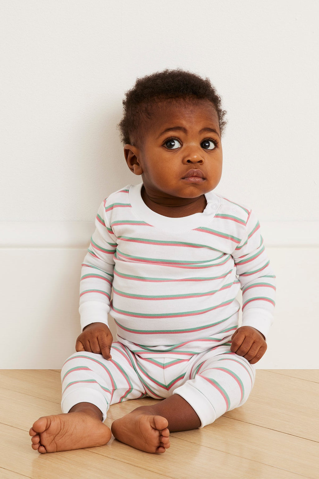 Baby Long-Long Set in Petunia Stripe - Main Image 2
